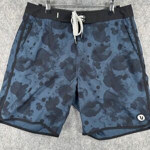 Vuori Shorts Mens 30 Blue Black Camo Cruise Board Short Hybrid Swim V314